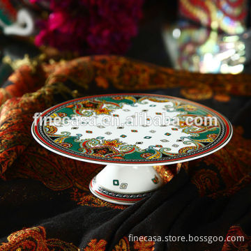 8 Inches Luxury New Bone China Antique Cake Stand of Paisley